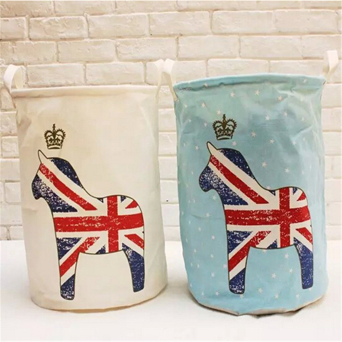 
	45cm Linen Laundry Hamper Bag Washing Basket Clothes Storage Pouch Collection