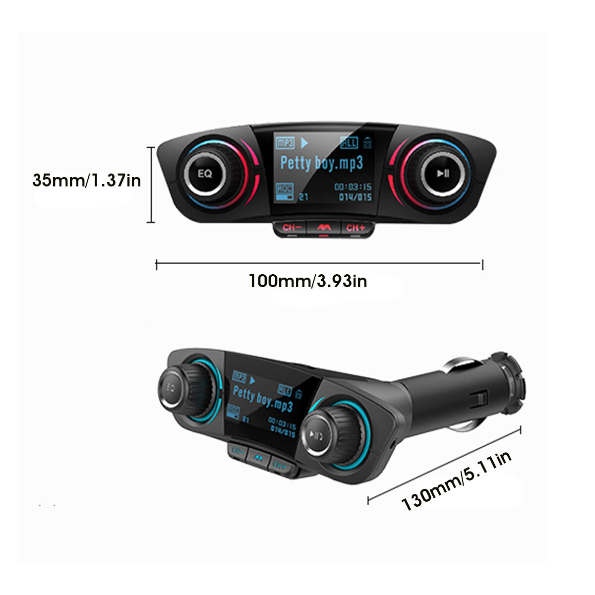 
	2020 New Upgrade Wireless bluetooth Handsfree Calling Dual USB 2.1A Fast Charger Car Kit FM Transmitter Car MP3 Player Radio Adapter