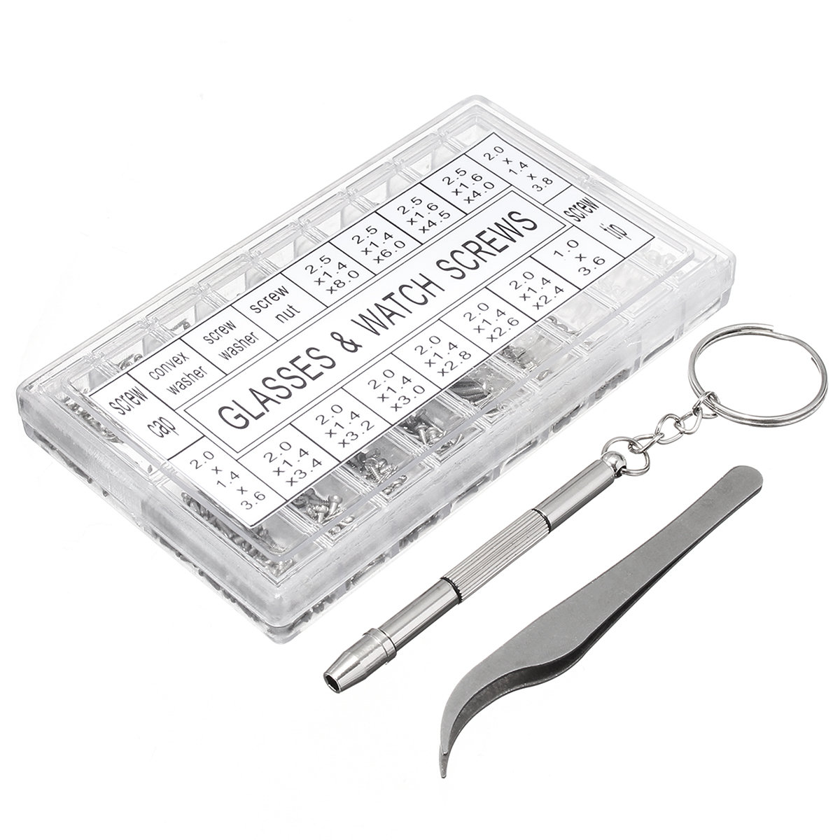 
	1000Pcs Micro Eyeglass Sunglass Spectacles Tiny Screw Nut Set Repair Kit Tools