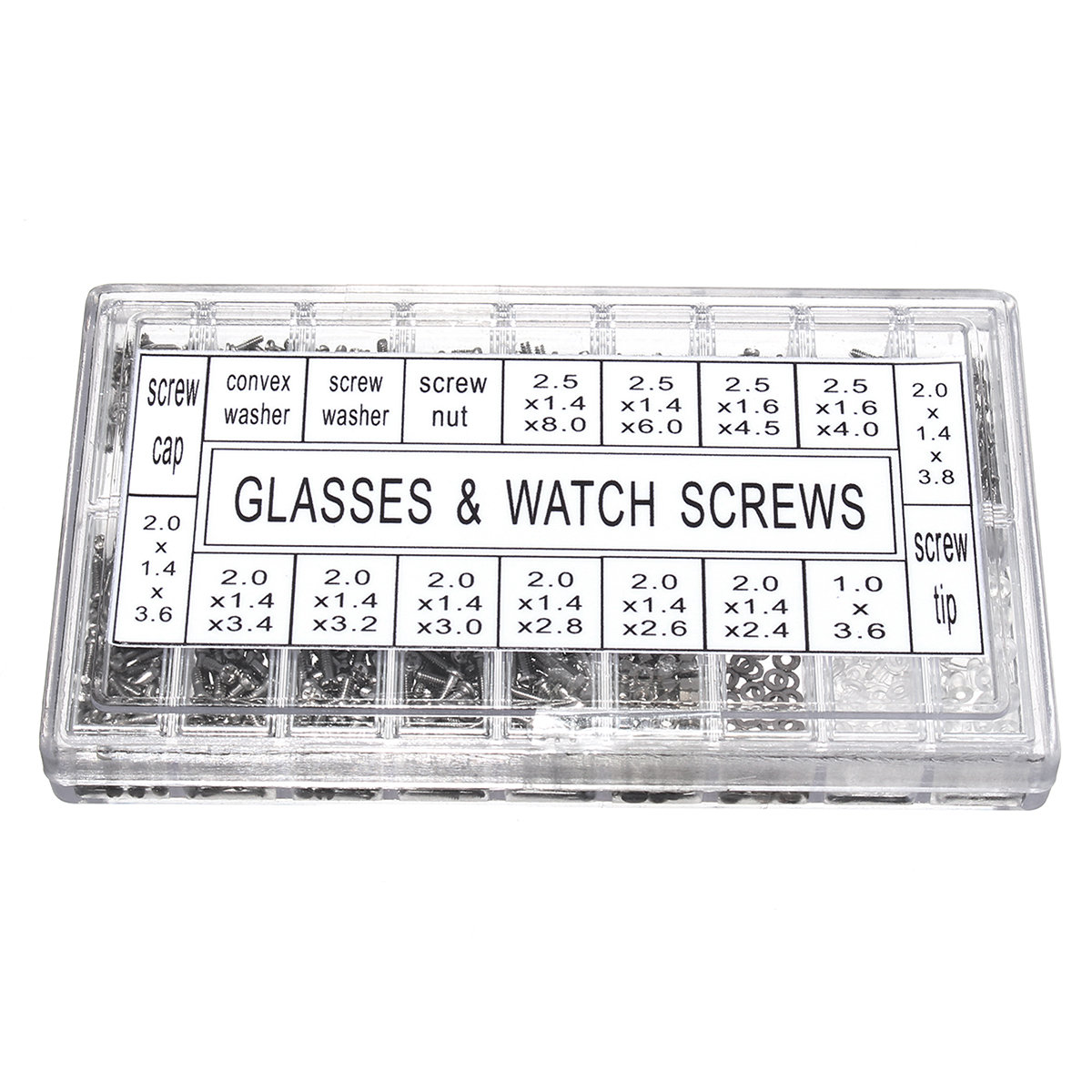 
	1000Pcs Micro Eyeglass Sunglass Spectacles Tiny Screw Nut Set Repair Kit Tools