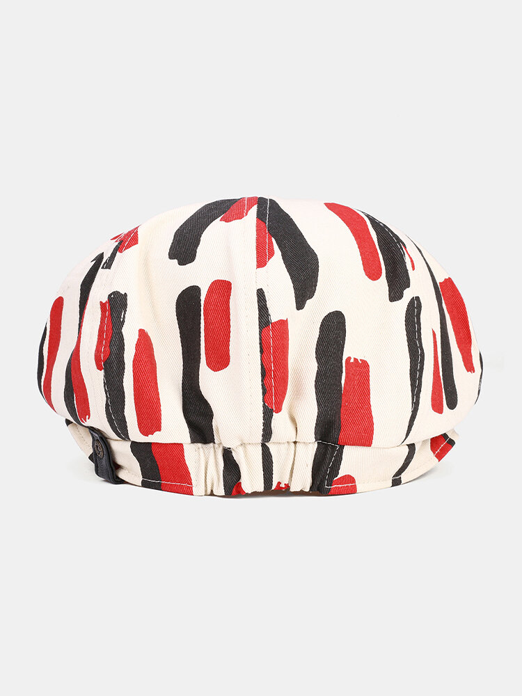 
	Men Thick Lines Pattern Fashion Casual Short Brim Flat Caps Beret Hat Newsboy Caps