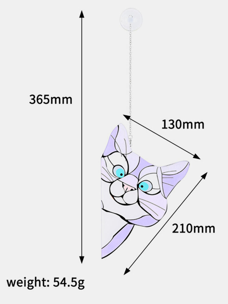 
	Cute Animal Pattern Hanging Decor Cat/Dog Print Sun Catcher Window Hanging Ornament Pendant For Garden Window Wall Door