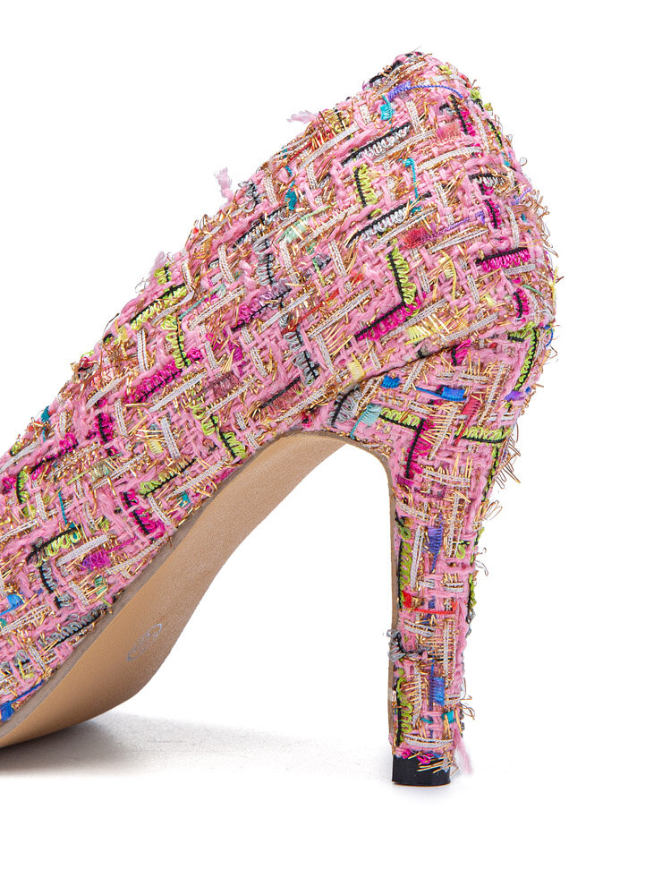 
	Pointed Toe Knitting Wool Design Party Fashion Heels