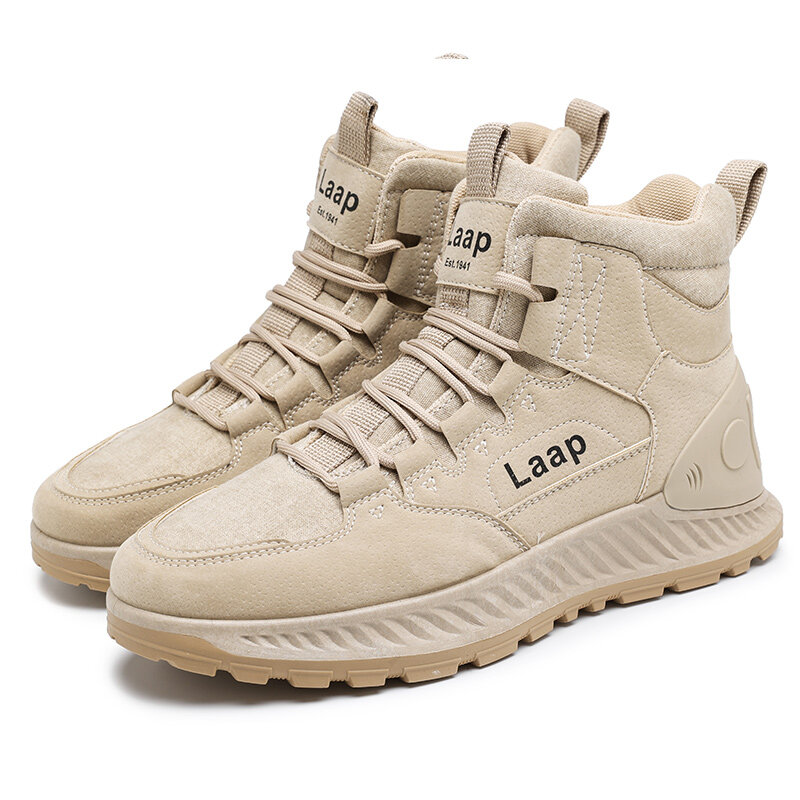 
	Men Outdoor Casual Canvas Splicing Lace Up Slip Resistant Ankle Boots