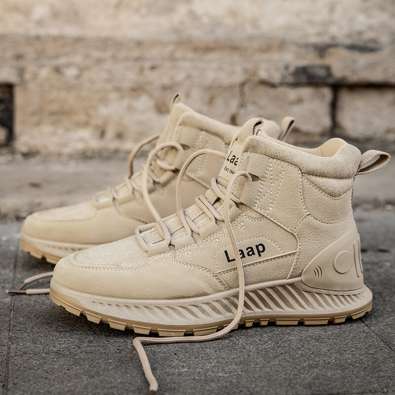 
	Men Outdoor Casual Canvas Splicing Lace Up Slip Resistant Ankle Boots