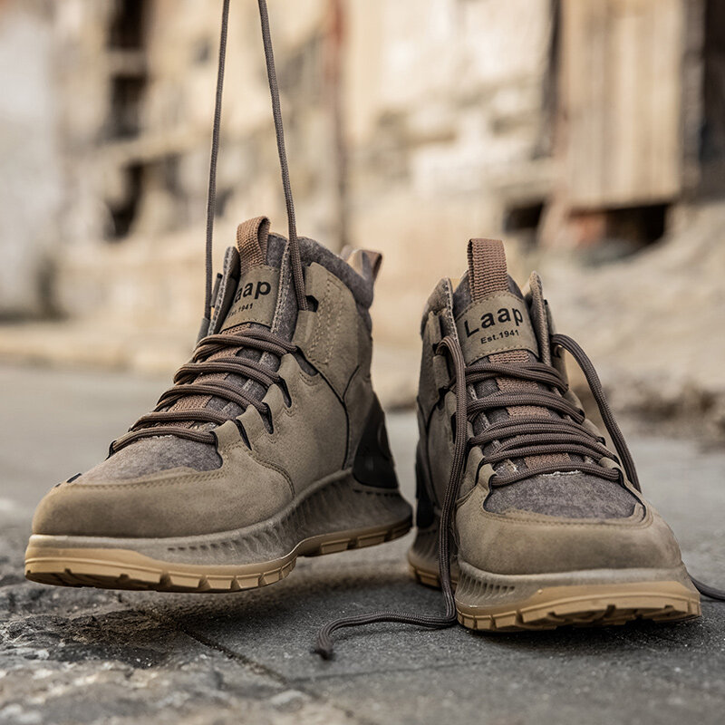 
	Men Outdoor Casual Canvas Splicing Lace Up Slip Resistant Ankle Boots