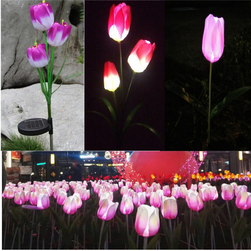 
	Solar Power Tulip Flower Garden Stake Landscape Lamp Outdoor Yard LED Light