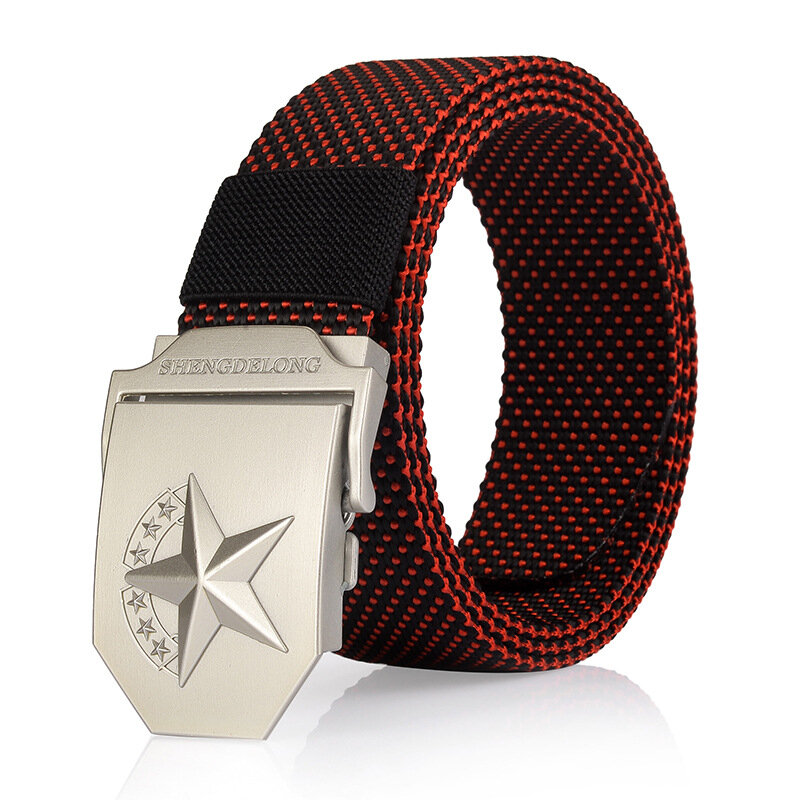 
	125CM Casual Nylon Smooth Buckle Belt Durable Breathable Tactical Canvas Belt For Men