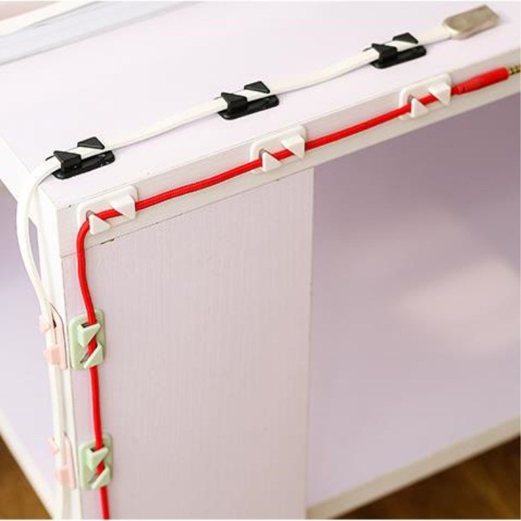 
	12 Pcs Desktop Wire Holder Paste Mini Cable Clip Power Cable Manager