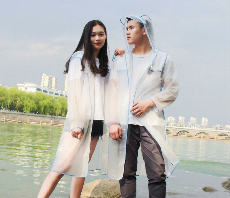 
	Fashion Couple EVA Environmental Raincoat Transparent Outdoor Travel Vattent&auml;t Raincoat
