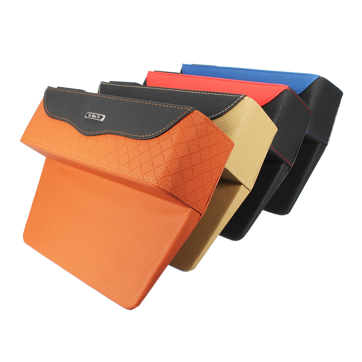 
	Leather Car Seat Crevice Storage Bag Box Money Pot Auto Seat Gap Filler Organizer