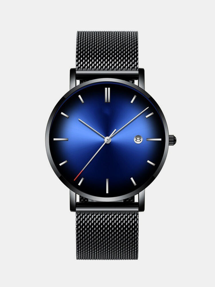 
	Alloy Business Gradient Color Multi-function Mesh Strap Watch