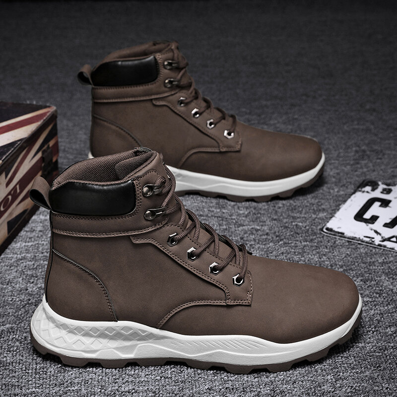 
	Men Outdoor Waterproof Slip Resistant Lace Up Casual Ankle Boots