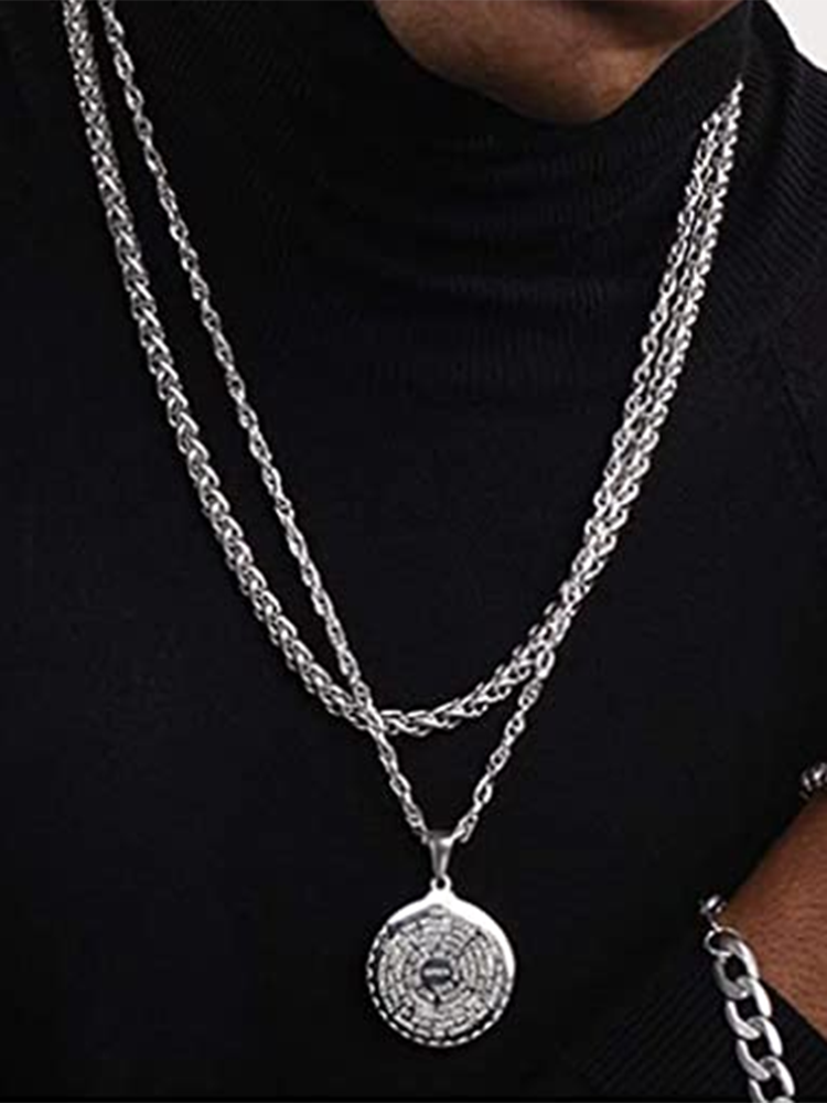 
	3mm Vintage Men&rsquo;s Necklace Square Chain Necklaces Polished Stainless Steel Single Chain