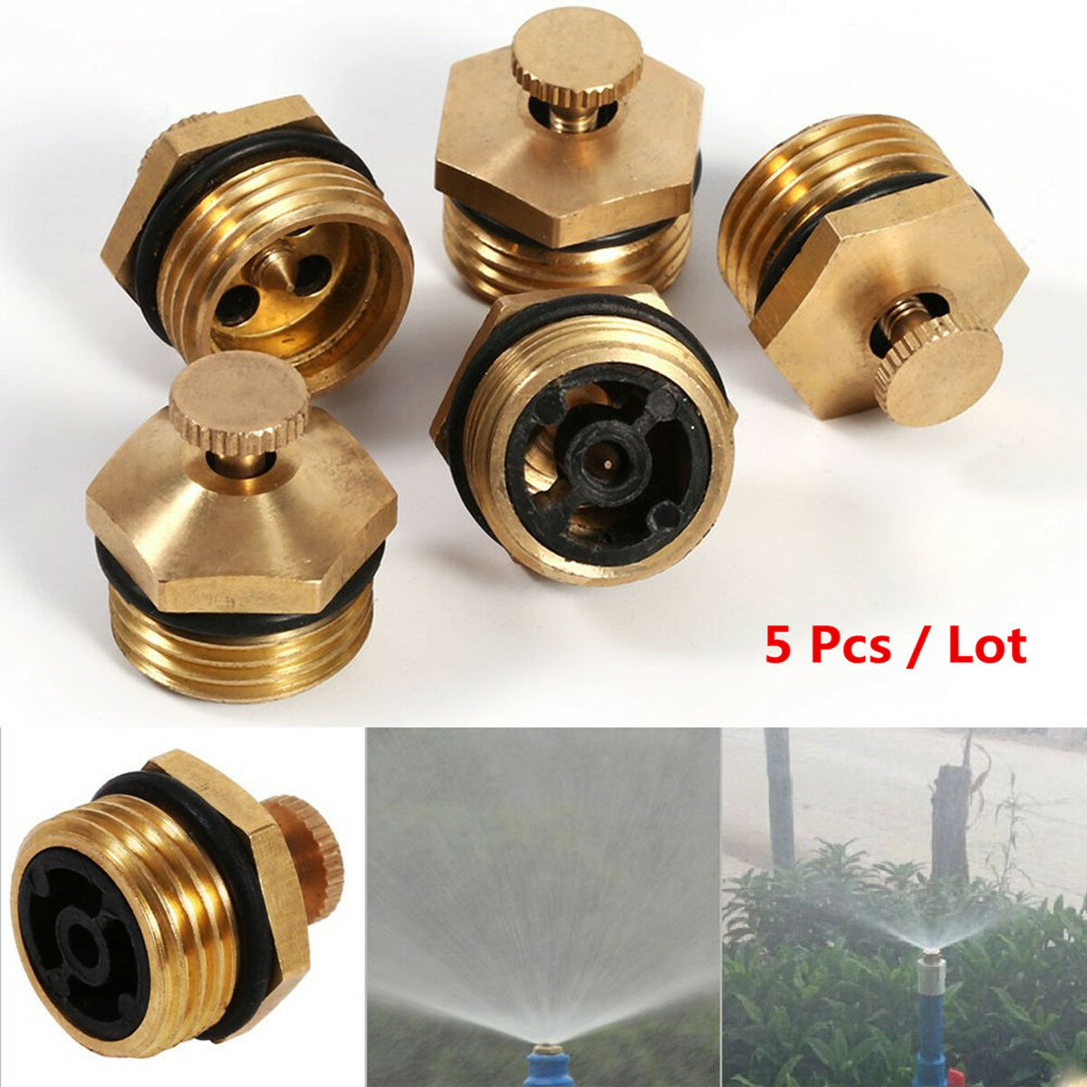 
	5Pcs Brass Drip Agricultural Sprayer Fountain Nozzle Garden Lawn Sprinkler Head EB Garden Tools