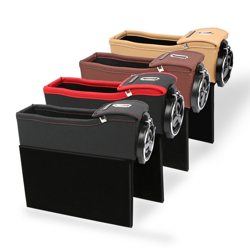 
	Car Seat Storage Box Gap Storage Bag Garbage Car Multi-Function Leather Water Cup Holder
