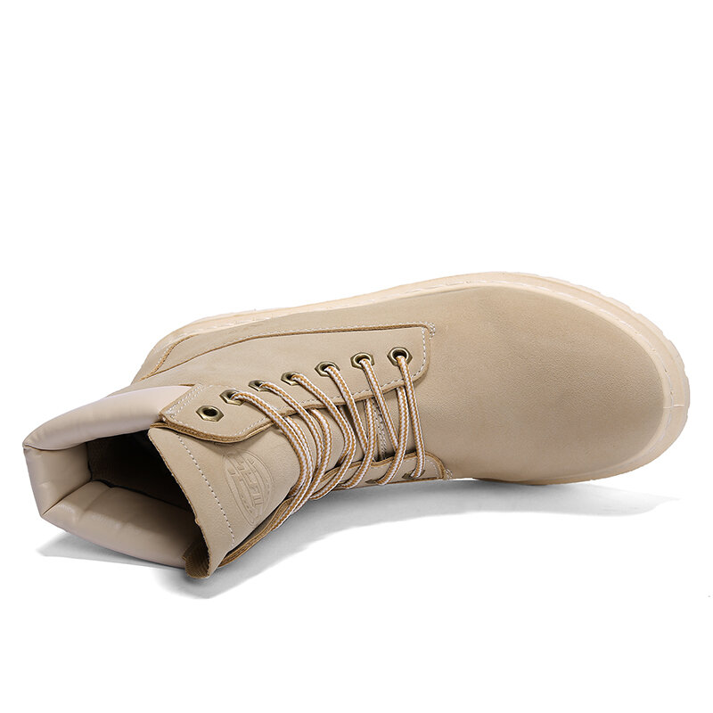 
	Men Stitching Non-slip Hard Wearing Round Toe Short Calf Boots