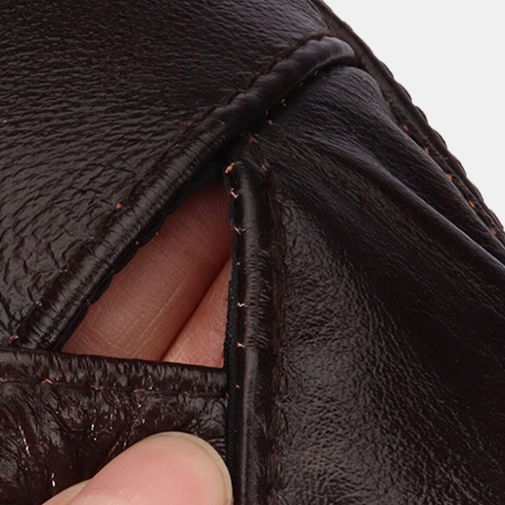 
	Men&rsquo;s Genuine Leather Top Layer Cowhide Hat Spring And Autumn Single Leather Thin Single Layer Forward Cap