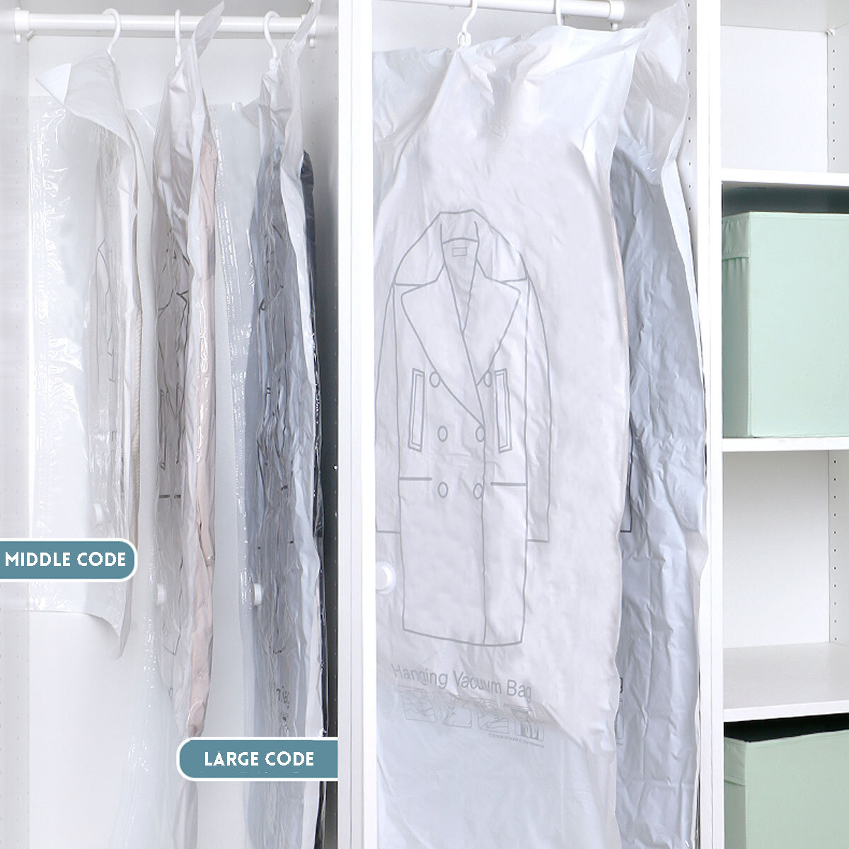 
	5 Piece Spacemaker Hanging Vacuum Sealed Storage Bags With Hand Pump &ndash; Clear