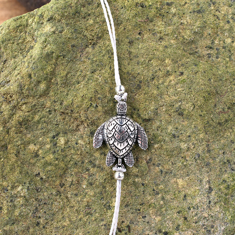 
	Bohemian Turtle Anklets Adjustable Wax Rope Black Blue White Ankle Bracelet Ankle Ring Foot Jewelry