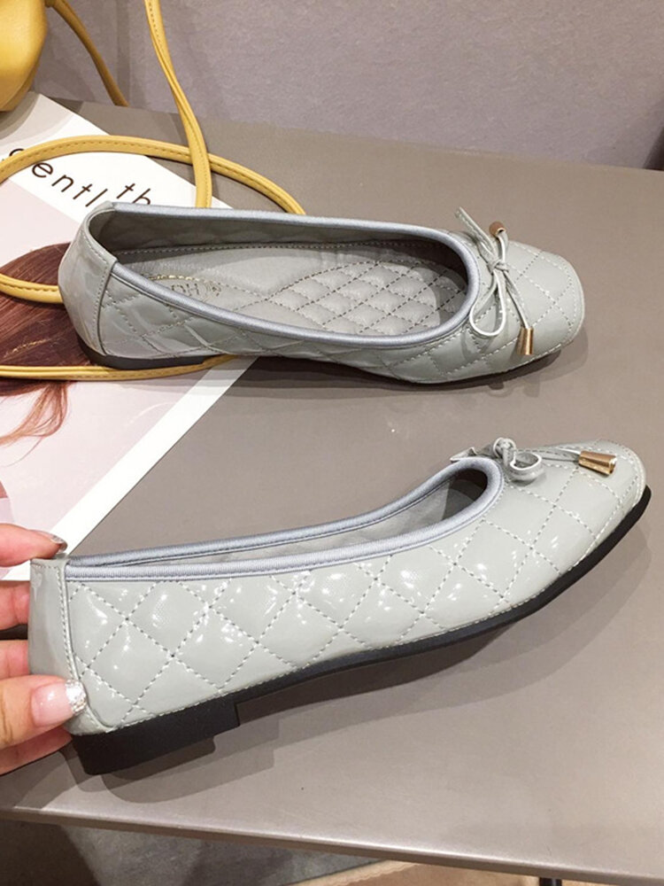 
	Women Bow Decor Slip On Casual Ballet Flats