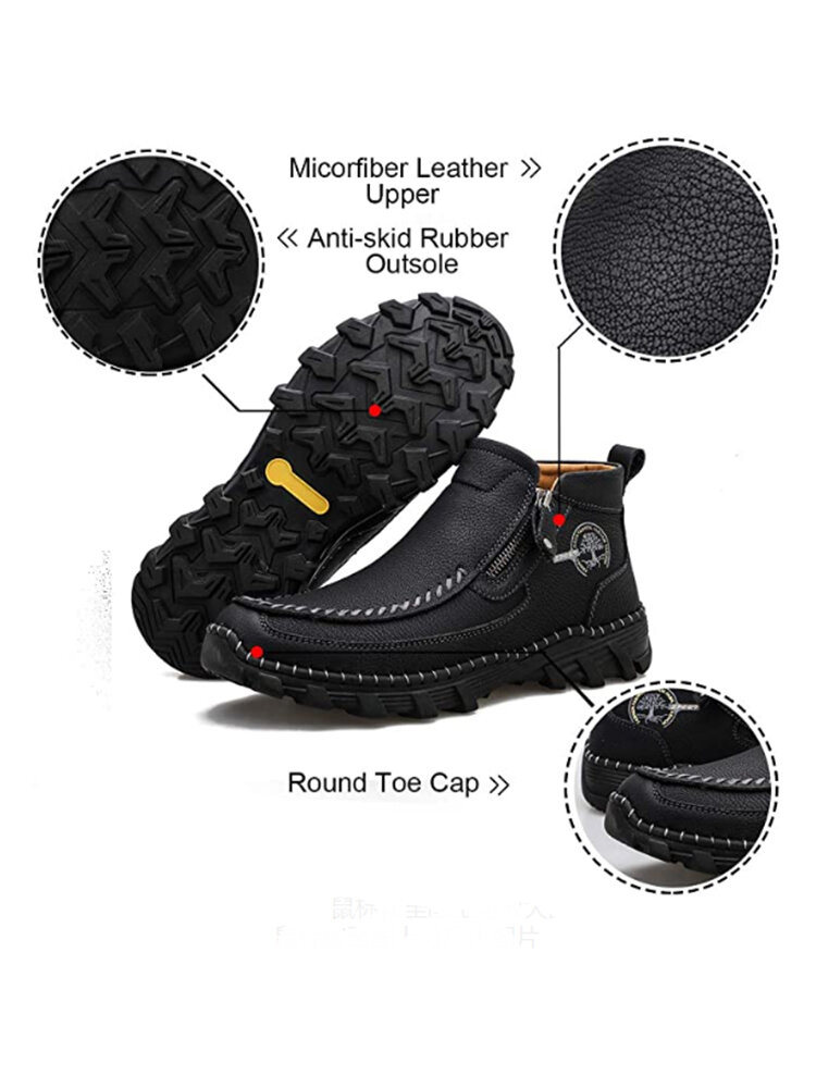 
	Men Hand Stitching Outdoor Slip Resistant Side Zipper Ankle Boots