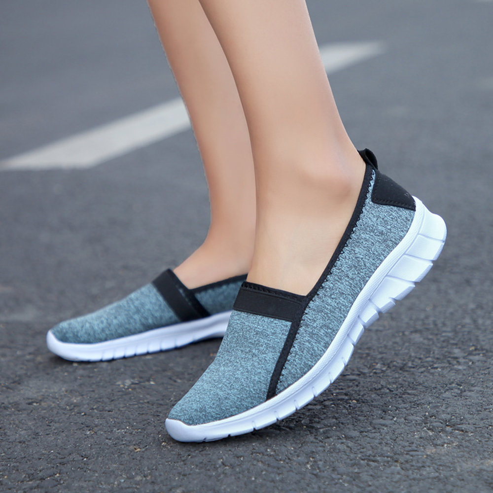
	Elastic Band Large Size Walking Breathable Flat Casual Shoes