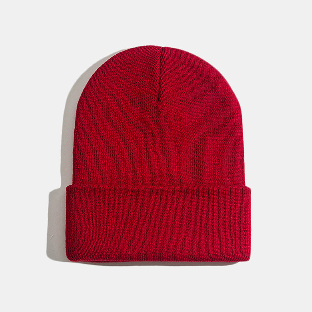 
	Unisex Solid Color Knitted Wool Hat Skull Cap Beanie Caps