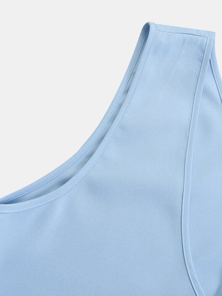 
	Solid Color Sleeveless V-neck Maxi Casual Dress For Women