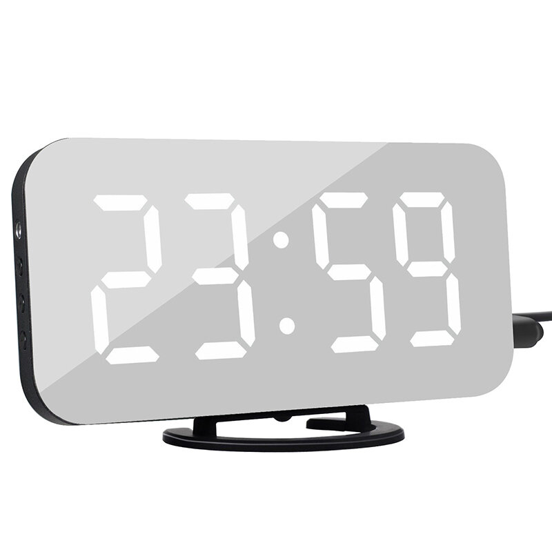 
	Creative Alarm Clock LED Display Electronic Snooze Digital Backlight Mute Mirror