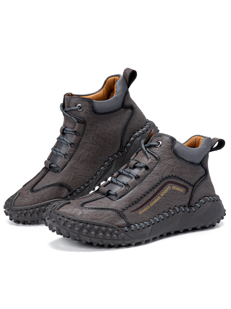 
	Menico Men Hand Stitching Outdoor Rubber Toe Cap Work Style Ankle Boots