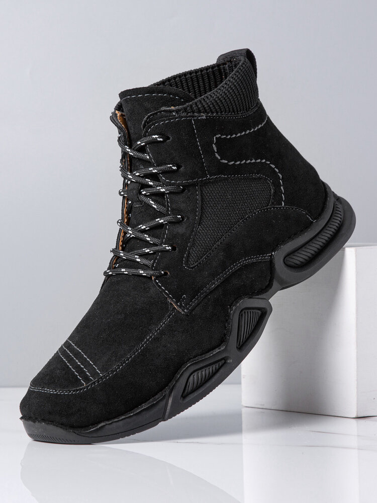 
	Menico Men Lace-up Soft Sole Non Slip Casual Ankle Sock Boots