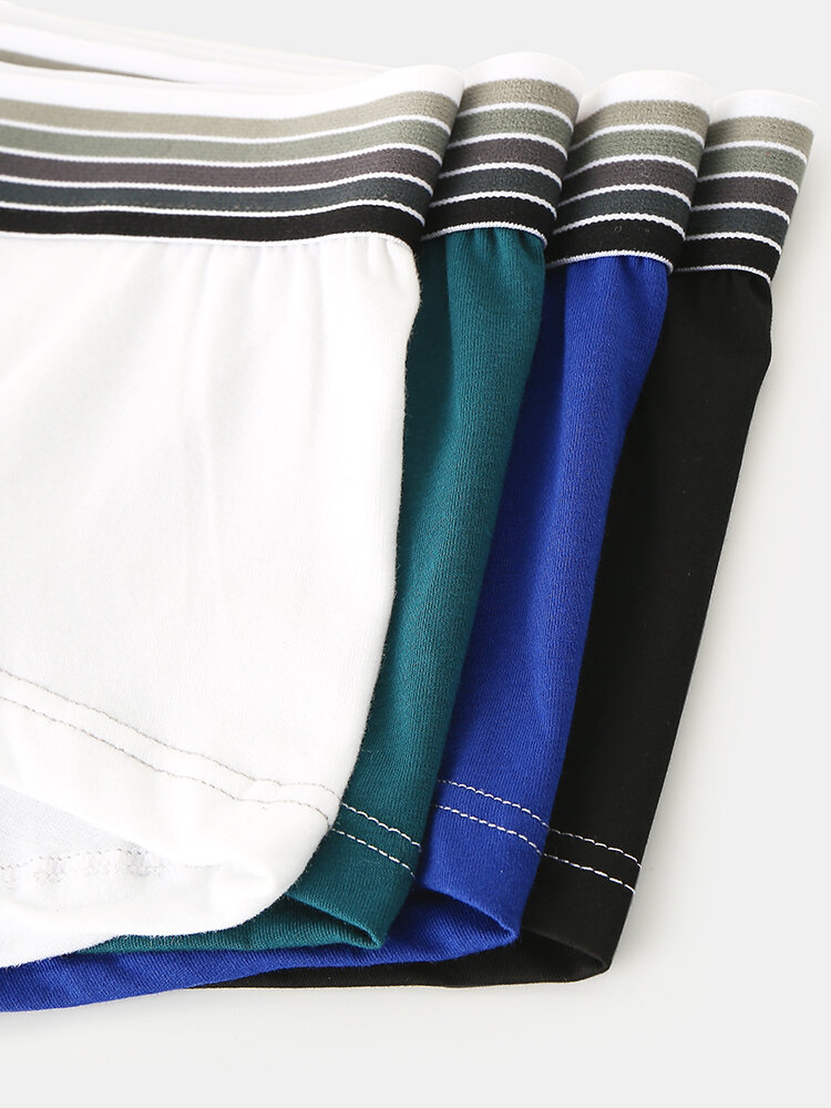 
	Cozy Plain Low Rise Pouch Underwear Sexy Breathable Mini Boxer Briefs for Men