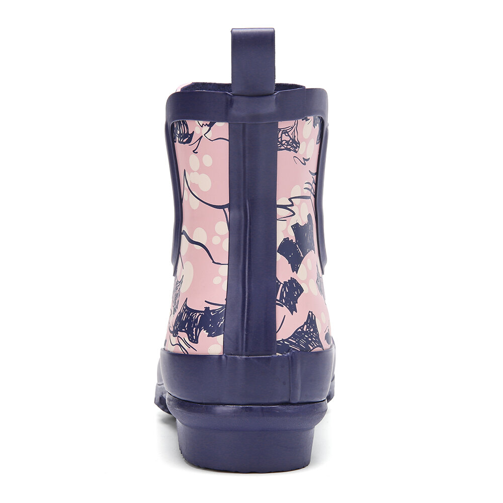 
	SOCOFY Natural Rubber Anti-slip Waterproof Chelsea Ankle Booties Rain Boots