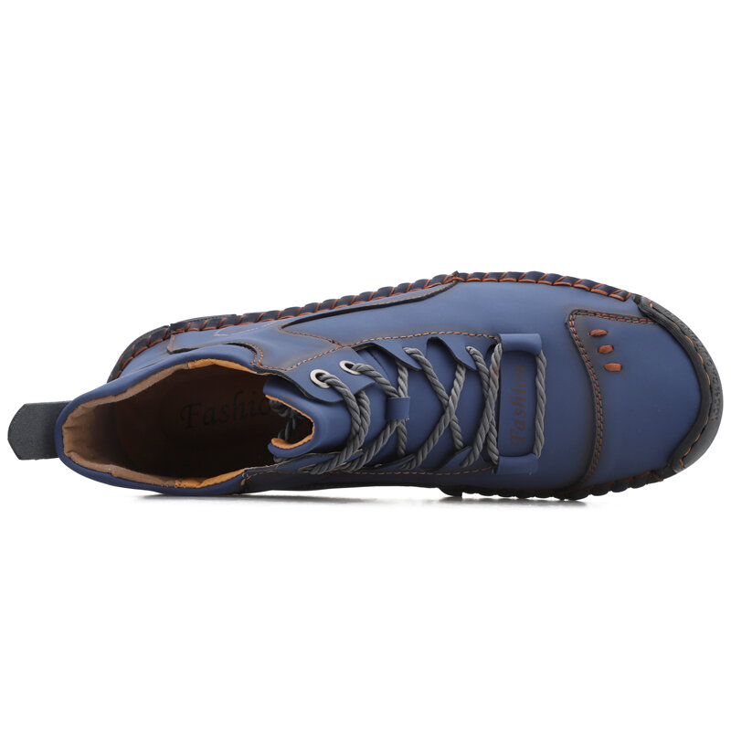 
	Men Hand Stitching Microfiber Leather Non Slip Ankle Boots