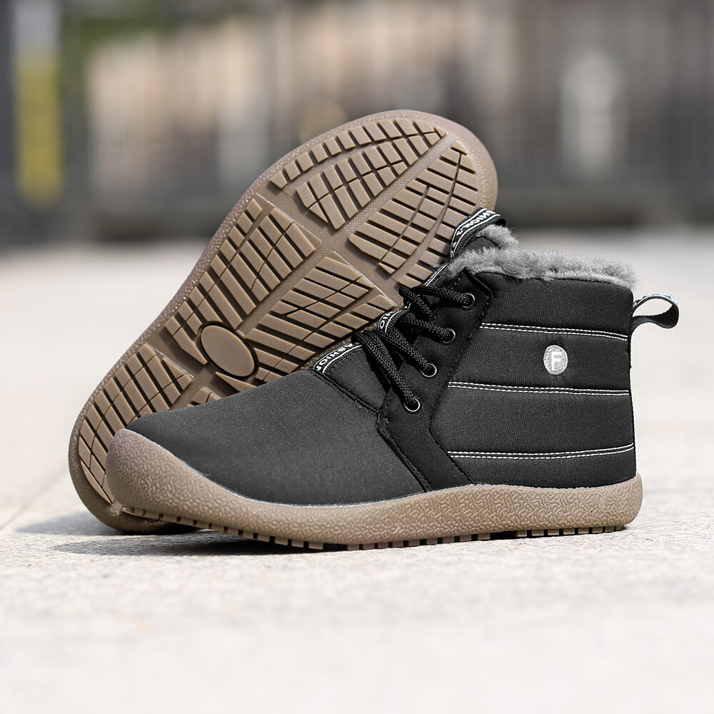 
	Men Waterproof Non Slip Warm Plush Lining Lace Up Snow Boots