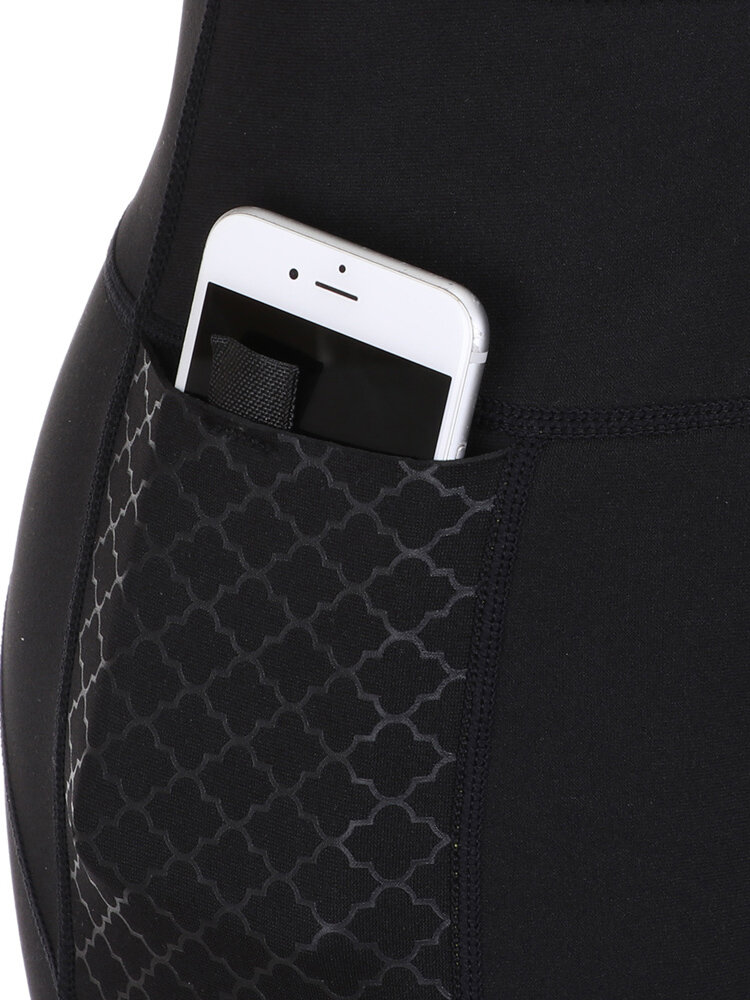 
	3XL Tummy Control Print Pocket Neoprene Sauna Shorts