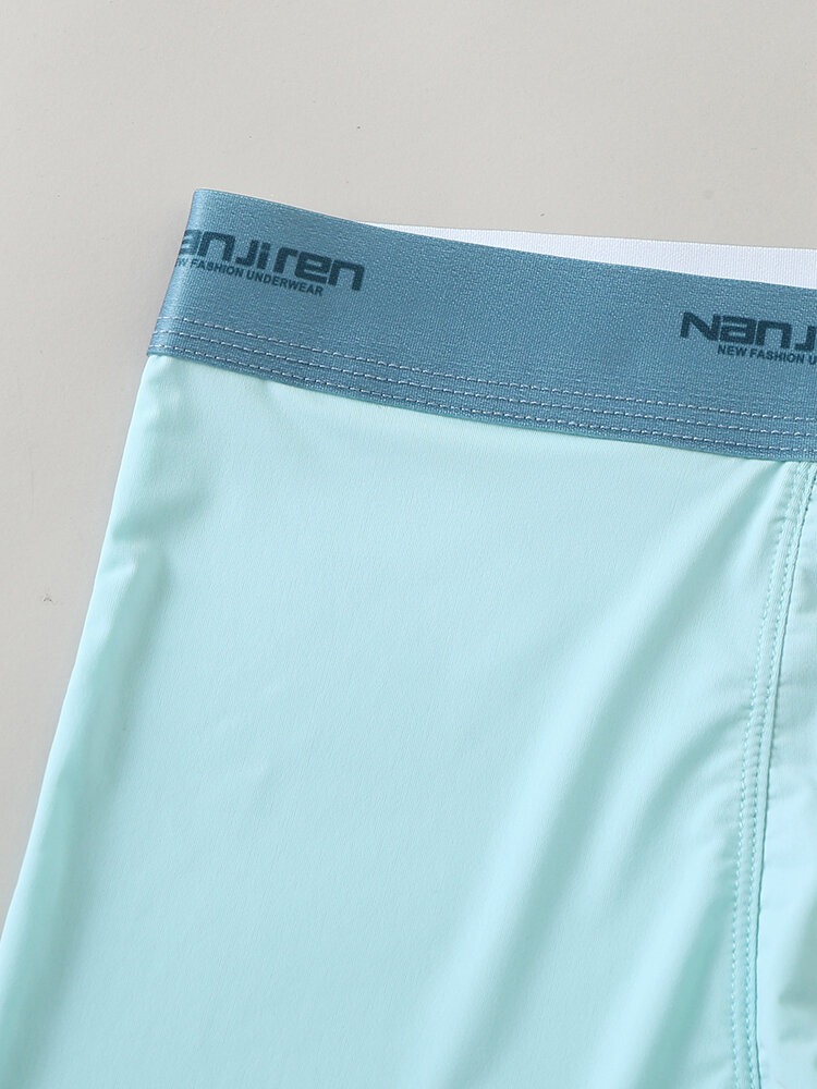 
	Multipacks Graphene Antibacterial Breathable Boxer Briefs Ice Silk Seamless Comfy Underwears With Pouch