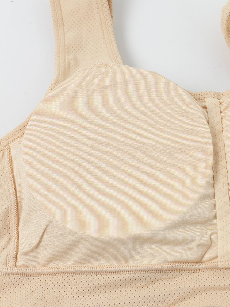 
	Women Solid Seamless Gather Wireless Breathable Sleep Bra With Removable Chest Pad