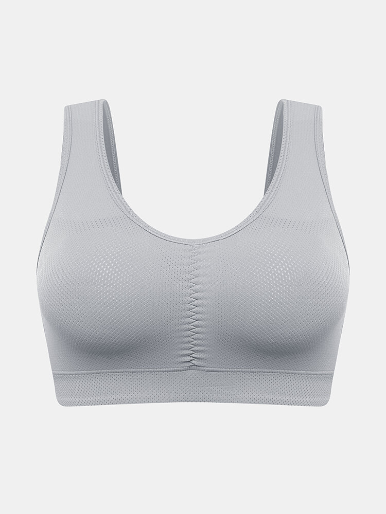 
	Women Solid Seamless Gather Wireless Breathable Sleep Bra With Removable Chest Pad