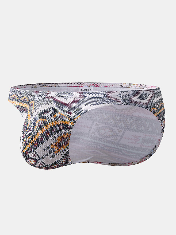 
	Ethnic Print Pouch Briefs Low Rise Sexy Briefs for Men