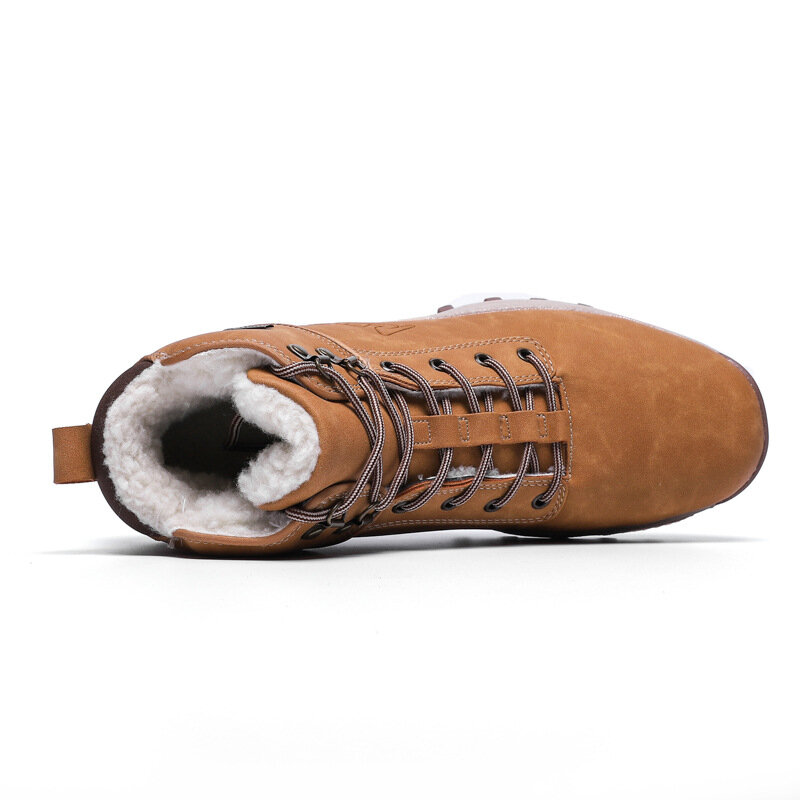 
	Men Warm Lining Non Slip Outdoor Waterproof Microfiber Leather Boots