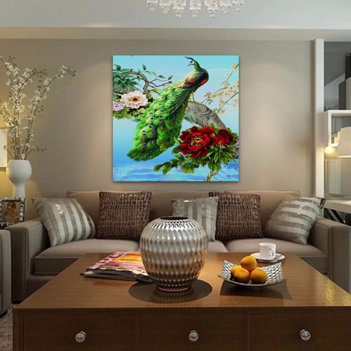 
	5D Diamond Embroidery Painting DIY Peacock Peony Mosaic Stitch Craft Home Wall Decor