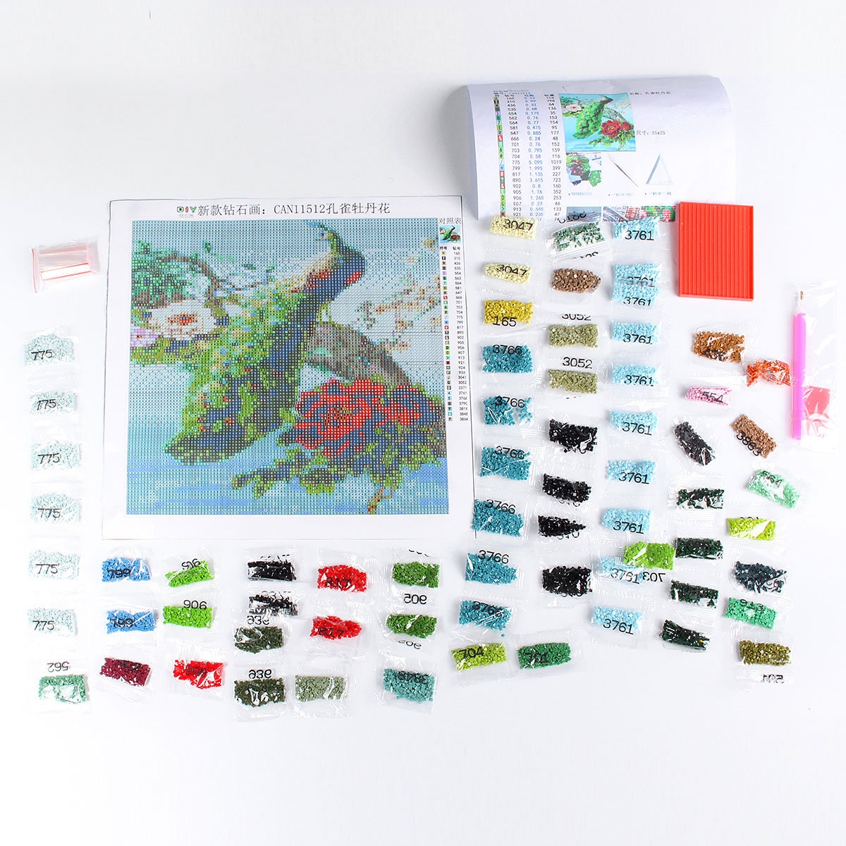 
	5D Diamond Embroidery Painting DIY Peacock Peony Mosaic Stitch Craft Home Wall Decor