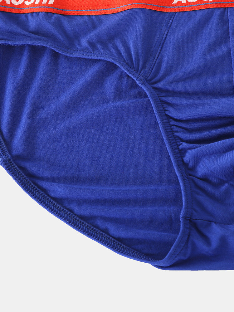 
	Mens Sexy Underwear Modal Breathable Patchwork Letter Waist Briefs