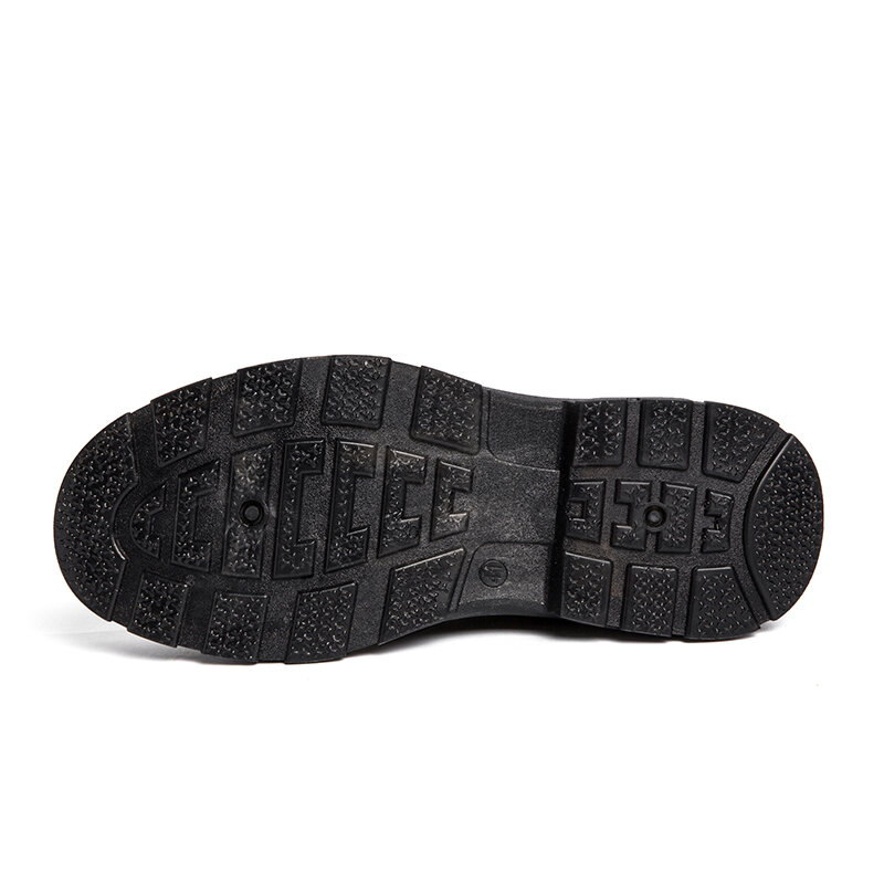 
	Men Non-Slip Pure Color Buckle PU Lace Up Casual Short Calf Boots