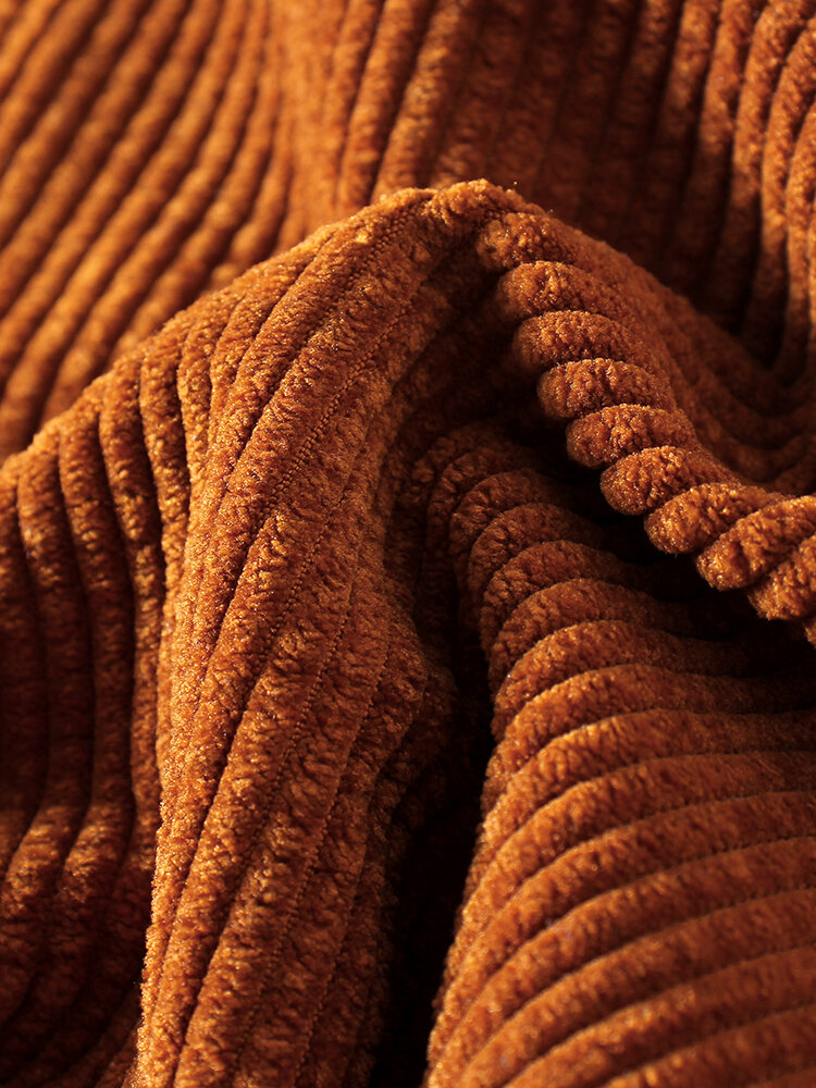 
	Mens Plain Style Corduroy Solid Color Casual Long Sleeve Shirts