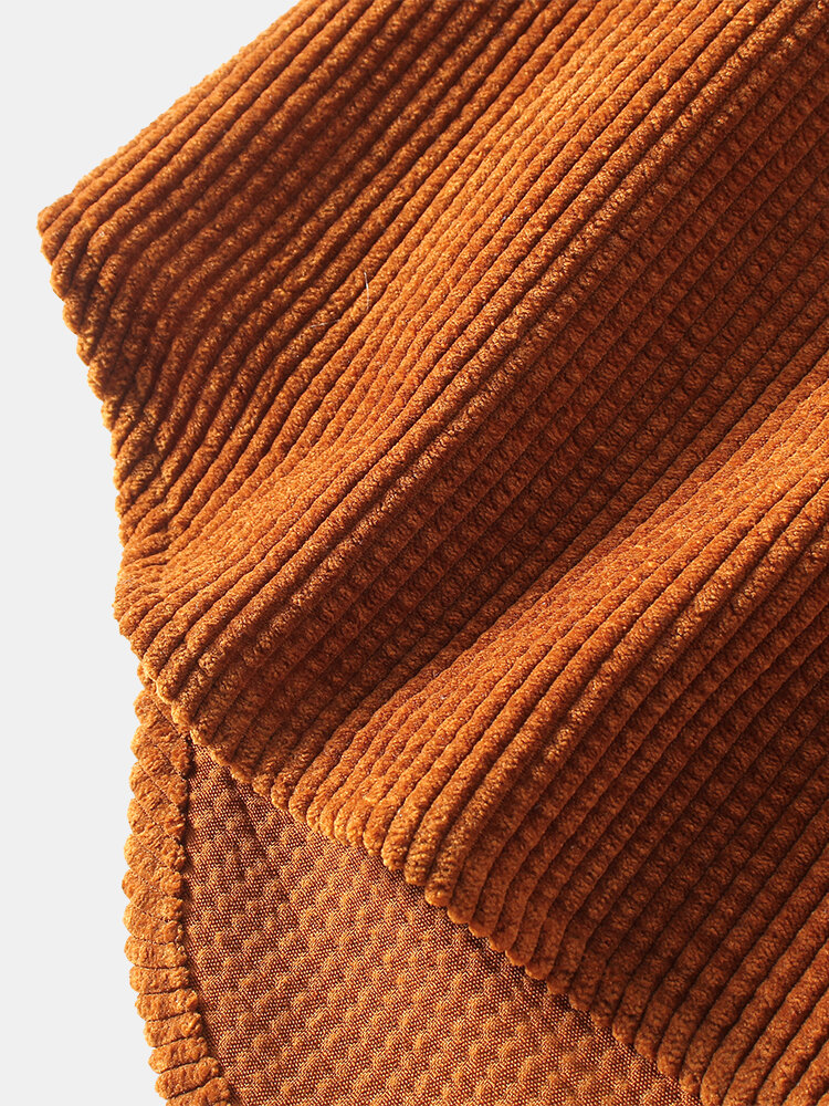 
	Mens Plain Style Corduroy Solid Color Casual Long Sleeve Shirts