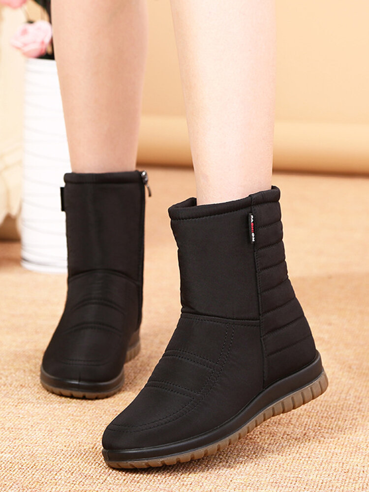 
	Plus Size Women&rsquo;s Comfy Waterproof Warm Cotton Side Zipper Snow Boots