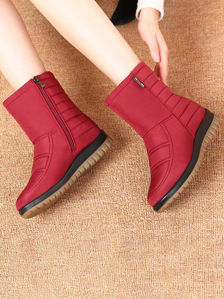 
	Plus Size Women&rsquo;s Comfy Waterproof Warm Cotton Side Zipper Snow Boots